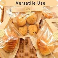 Emballage de sandwich imprimé en gros sac à pain grillé en papier kraft anti-graisse de qualité alimentaire pour boulangerie française avec fenêtre