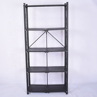 Étagères de rangement en métal noir peint, pliables, robustes, promotion en gros personnalisée en usine, étagères de cuisine à domicile