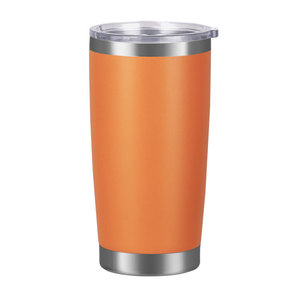 Gobelet isotherme en acier inoxydable orange, léger, conserve la chaleur pendant 12 à 24 heures, couleur unie, design minimaliste - Product Image 1