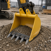 Bucket Penggali Tepi Bolt-On untuk Excavator Mini 1.5-4 Ton, Bucket Tepi yang Dapat Diganti untuk Sewa dan Pekerjaan Lanskap