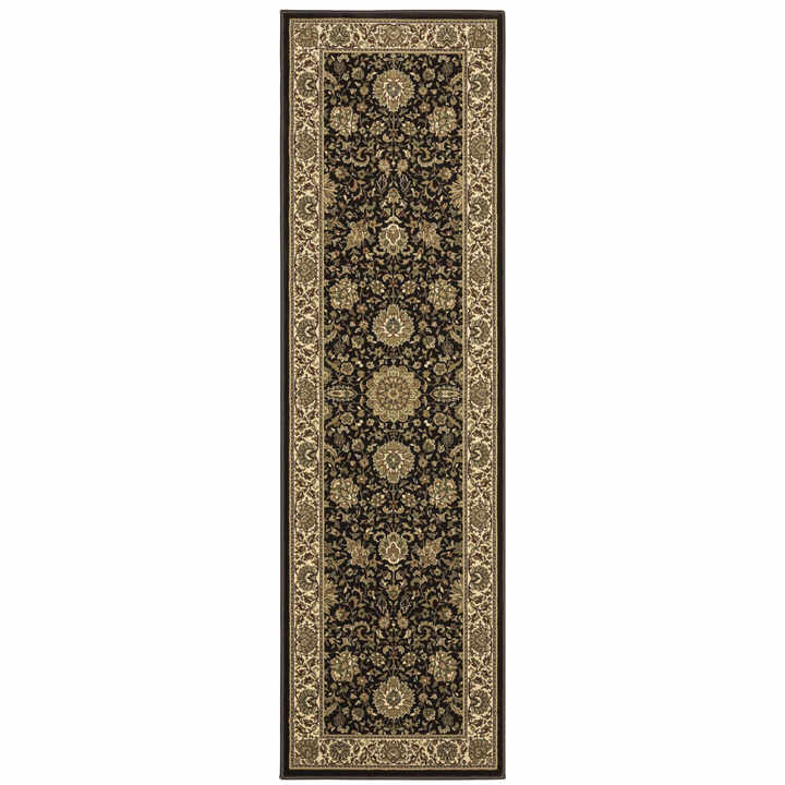 HMS 6' Brown Oriental Round Bath Mat Elegant Rug for Your Bathroom