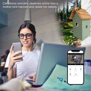 Prezzo di fabbrica 3MP Smart Bird Feeder House telecamera Wireless per esterni in legno per uccelli con fotocamera WIFI App installare 2024 vendita calda - Product Image 4