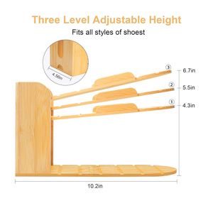 Bamboo Tiered <b>Shoe</b> Rack Multi Layer <b>Space</b> <b>Saving</b> Freestanding Modern Minimalist Design For Home Dormitory Entrance <b>Storage</b> - Product Image 4