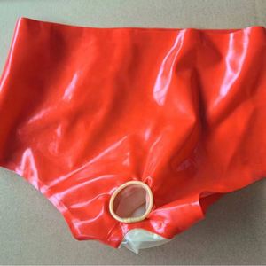 Biancheria Intima Sexy in Latex, Slip Sexy, Shorts Rossi Gonfiabili con Apertura Anale - Product Image 1