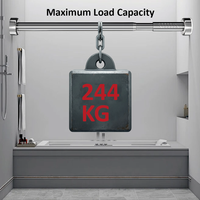 Tringle de douche télescopique en acier inoxydable de 70-120 cm (28-47 pouces), charge de 160 kg, sans perçage, micro-réglable avec verrouillage par torsion