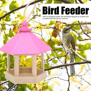 Mangeoire à oiseaux en bois nichoir perroquet Cage graines d'oiseaux maison d'alimentation jardin suspendus ornements Pigeons nichoir mangeoire à oiseaux - Product Image 5