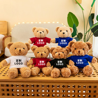Jouets en peluche personnalisés, logo sur mesure, design d'animaux d'anime, ours en peluche doux avec vêtements, poupées en peluche personnalisées
