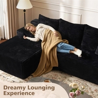 Ensemble de lit modulaire de luxe pour salon, en tissu compressible, de qualité moderne, compressé en forme de L XL