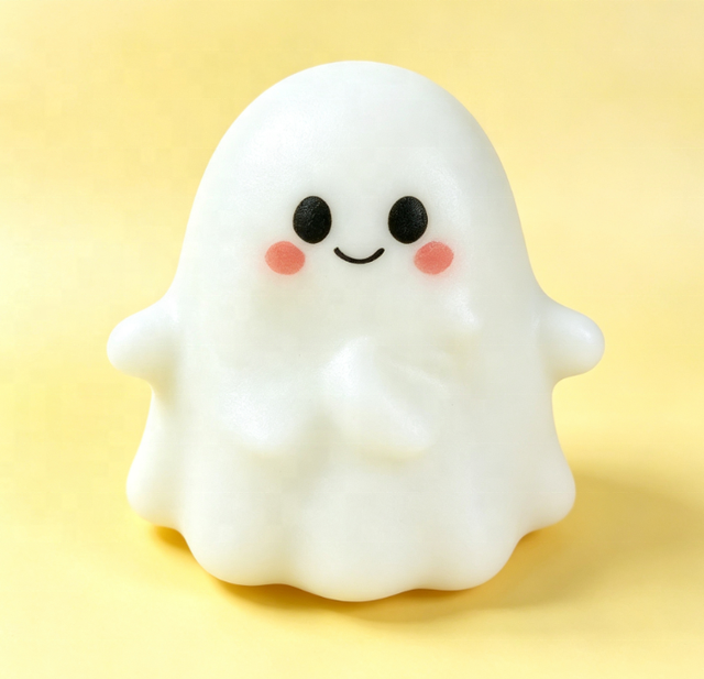 Halloween Cute Smile Face Ghost Rebound Squeeze Stretch Fidget Toy for Kids Gifts and Party Favors