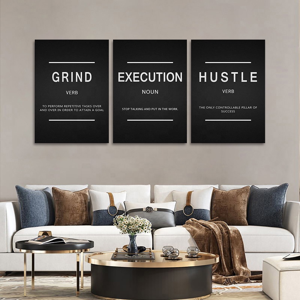 Kantoor Ingelijst Muur Decor Grote Succes Motivatie Grind Hustle Uitvoering Posters Prints Canvas Inspirerend Citaat Wall Art