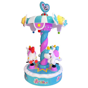 Carrusel de caballos de metal que funciona con monedas para niños, centro comercial de ciudad, entrada, videojuego, coche mecedora, Instalación en inglés perfecta - Product Image 2