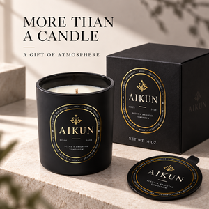 เทียนหอมอโรมาเธอราพี AIKUN แก้วหรูทำมือ กลิ่นหอมตามสั่ง สไตล์โมเดิร์น คุณภาพดีที่สุด สำหรับวันเกิดและวันวาเลนไทน์ - Product Image 1