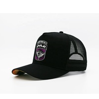 Casquette de baseball de camionneur à logo personnalisé OEM, casquette de camionneur en coton à 5 panneaux en maille, casquette de camionneur à profil haut brodée en 3D pour hommes
