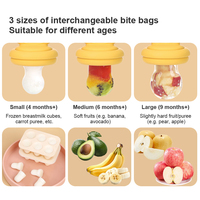 BPA-vrij 2-in-1 baby-bijtring-speen zachte veilige siliconen speen van voedingskwaliteit voor baby's, fruitvoeder-speen voor baby's