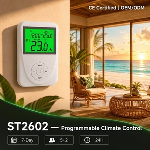 Termostato Digital Programable OEM SPDT para Calefacción y Refrigeración, Precisión <span class=keywords><strong>de</strong></span> 0.1°C, Pantalla LCD, 6 Periodos, Temporizador <span class=keywords><strong>de</strong></span> 7 Días para Sistema <span class=keywords><strong>de</strong></span> Caldera - Product Image 1