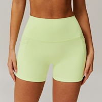 Summer Women Athletic Wear Shorts High Waisted Fitted Yoga Short Leggings avec poches Respirant Running Fitness Cycling Shorts