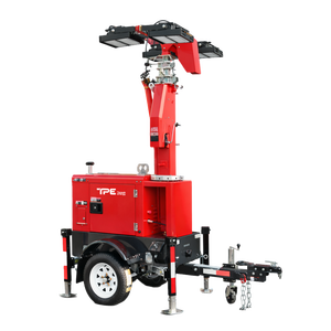 Tour d'éclairage diesel mobile sur remorque, 7m, levage manuel, 4x350W LED IP66, faisceau 180°, Kubota, direct usine - Product Image 1