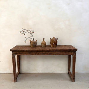 Console d'entrée rustique en bois massif, style Wabi Sabi, étroite, pour couloir, chambre, salle à manger, salon, style ferme - Product Image 1