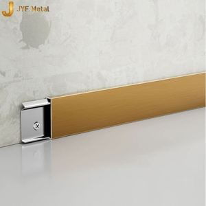 LL418 JYFMETAL แผ่นปิดขอบประตูรูปตัวยู สแตนเลสกันน้ำ ทนทาน ปรับแต่งได้ สีไทเทเนียมทองขัดเงา - Product Image 4