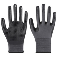 Gants de jardin professionnels résistants aux coupures, en nylon gris 15 jauges, avec paume en mousse de nitrile à points, logo personnalisé, ambidextres