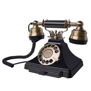 Teléfono con Cable de Estilo Antiguo Retro de Latón con Dial Giratorio, Precio de Fábrica, para Bodas, Eventos, Estilo Libro de Visitas - Product Image 4
