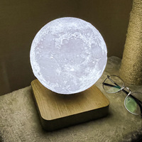 Lámpara de Noche de Levitación Magnética Lunar con Esfera de ABS, Diseño de Arte Moderno, Decoración de Hogar de Alta Gama, Popular en Internet, Regalo de Cumpleaños