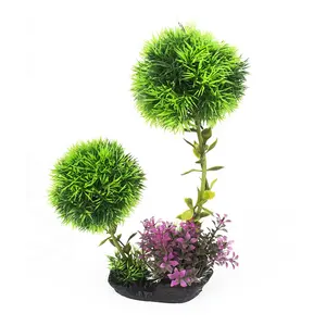 Aquarium Decoration Ornament Aquarium Decor Fish Tank Decoration Ornament Ball Shape Artificial Plastic Plant