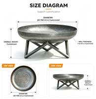 Brasero d'extérieur moderne en acier Corten de 24 à 48 pouces avec option 60 cm pour le camping et le chauffage de terrasse, alimenté au bois de chauffage