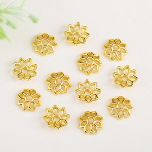 Componentes de joyería Lisheng: Tapas de cuentas de flor de oro de 18k con preservación del color, espaciadores para la fabricación de pulseras y cadenas DIY - Product Image 3