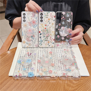 IMD klarer glitter blume finger griff steckhalter telefon hülle für <span class=keywords><strong>samsung</strong></span> A54 A53 A52 A51 A33 A24 A23 A22 A71 A72 A73 S21 S22 - Product Image 1