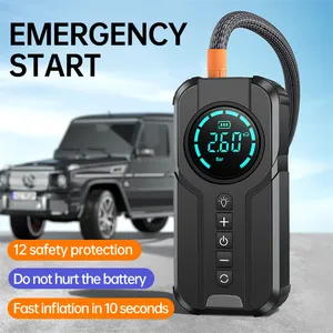 Emergency Car Tools 6 In 1 Functions Ultra-safe Auto Tire Inflator 12V Jump Starter With Air Compressor