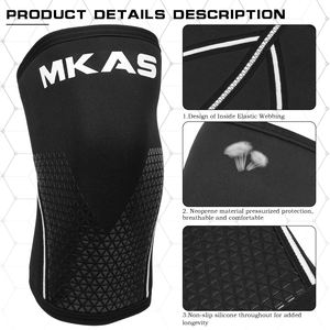 MKAS-Rodilleras antideslizantes de neopreno para levantamiento de pesas, soporte de protección de rodilla, resistente, 7mm - Product Image 5