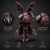 Lapin en peluche gothique foncé personnalisé