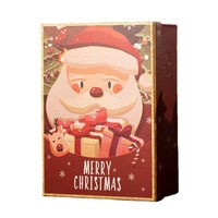 Caja de Regalo Navideña de Papel con Diseño de Santa Claus, para Dulces, Chocolates y Galletas, Ideal para Fiestas