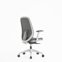 Silla de Oficina Ejecutiva Moderna KOHO, Blanca, Ergonómica, con Respaldo Medio de Malla, Altura Ajustable, para Oficina en Casa