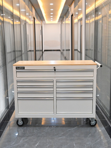 Heavy Duty Metal Multifunctional 4-Wheel Rolling <b>Tool</b> Cart with Drawers for Salon Industrial and Workshop Storage Use - Product Image 2