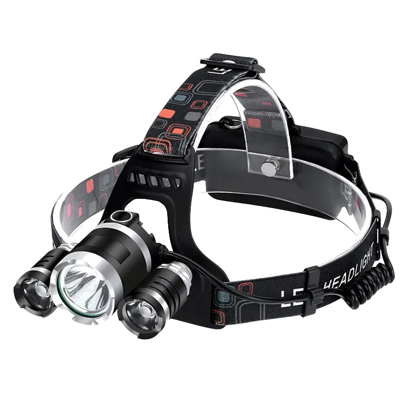 High Power Super Bright Outdoor 3pc LED Waterproof Rechargeable Camping Fishing Headlamps Led Head Lamp Torch Lights