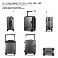 Valise PC portable moderne à poignée large, coque rigide en polycarbonate, chariot avec serrure TSA, légère pour les voyages d'affaires