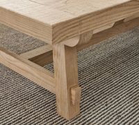 Table basse rectangulaire moderne en bois massif avec structure en acier pour salon, hôtel, usage domestique, facile à nettoyer, garantie de 2 ans