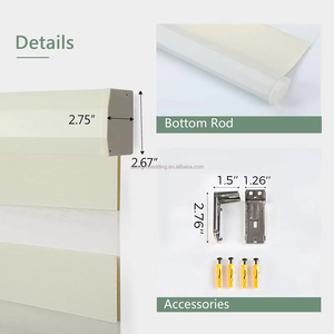 Persianas Zebra Motorizadas Inteligentes SAMADHI, Control Remoto Eléctrico, Persianas Opacas Motorizadas para Ventanas, Persianas Día y Noche - Product Image 4