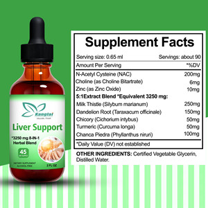 Hochwirksame Mariendistel-Leberunterstützungstinktur, NAC-Löwenzahnwurzel-Kräutertropfen, Fördert die Lebergesundheit und Immunfunktion - Product Image 2