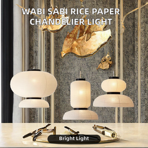 Japanese Wabi Sabi Style LED <strong>Rice</strong> Paper Chandelier Modern Living Dining Room Chinese Ancient Style Lantern Pendant <strong>Light</strong> High - Product Image 2