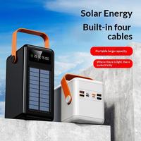 Batterie externe solaire Li-Polymère haute capacité 50000mAh 10000mAh avec écran LED, charge rapide Type-C, remplaçable