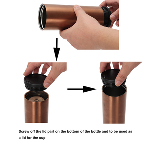 Bouteille d'eau en acier inoxydable 2 en 1 de 600ml avec gobelet à <span class=keywords><strong>café</strong></span> isolé sous vide détachable de 450ml - Product Image 3