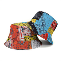 Coloré Patchwork Bandana Réversible Seau Chapeau Vintage Paisley Bandana Imprimer 100% Coton Seau Chapeau Bob Gorras Fishermancap