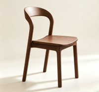 Chaise de salle à manger simple en bois massif de style nordique, chaise de bureau à domicile en noyer avec dossier pour usage domestique