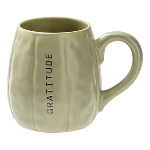 Mug en céramique minimaliste en forme de citrouille créatif avec motif de lettres en relief grande capacité - Product Image 5