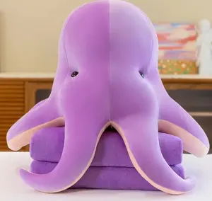 AIFEI TOY Simulated marine creature octopus doll cute plush toy plush Blanket 2-in-1pillow birthday gift