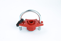 Raccord mécanique rainuré rouge en fonte ductile fileté, basse pression, peint pour la protection incendie