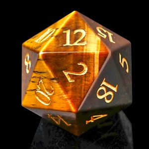 Dado D20 in Occhio di Tigre, 25mm, 20 Facce, Cristallo di Ametista per D&D, <span class=keywords><strong>Dungeons</strong></span> and Dragons, Giochi di Ruolo, MTG, Giochi da Tavolo - Product Image 1